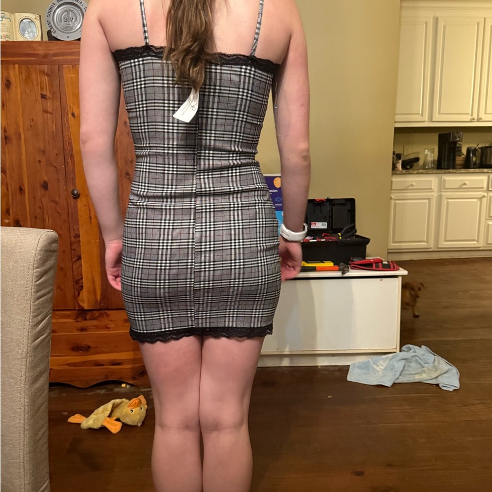 Black plaid dress